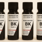 Pack 4 Bouteilles 60ml Encre Noir Universel + 2 seringues et gants